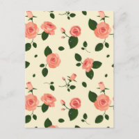Pretty Pink Roses Pastel Pink Pattern