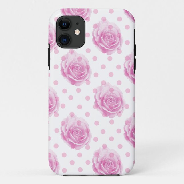 Pretty pink roses pattern Case-Mate iPhone case (Back)
