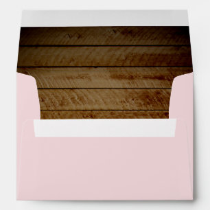Pretty Pink & Rustic Wood Envelope