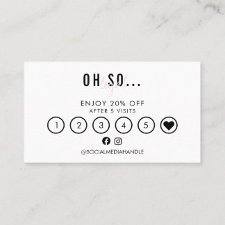 Pretty Pink Script Beauty Aesthtics Loyalty Business Card