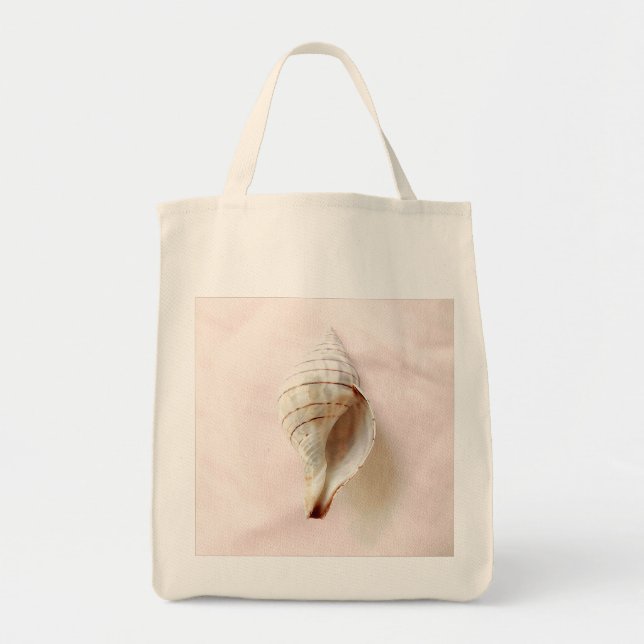 Pretty Pink Seashell Organic Tote Bag (Front)