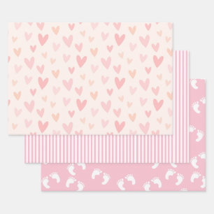 Pretty Pink Shower Assortment Wrapping Paper Sheet