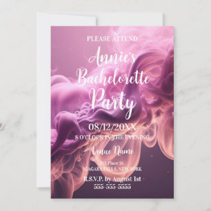 Pretty Pink Smoke Bachelorette Party Invitation