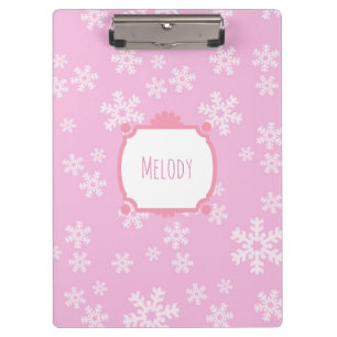 Pretty Pink Snowflake Paradise Clipboard