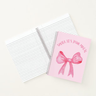 Pretty pink spiral notebook with a bow