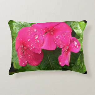 Pretty Pink Spring Flowers Macro Photography  Decorative Cushion