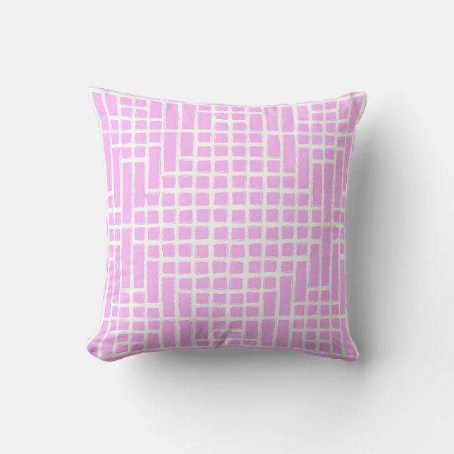 Pretty Pink Square Pattern Cushion (Front)