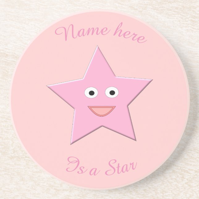 Pretty Pink Star Coasters (Front)