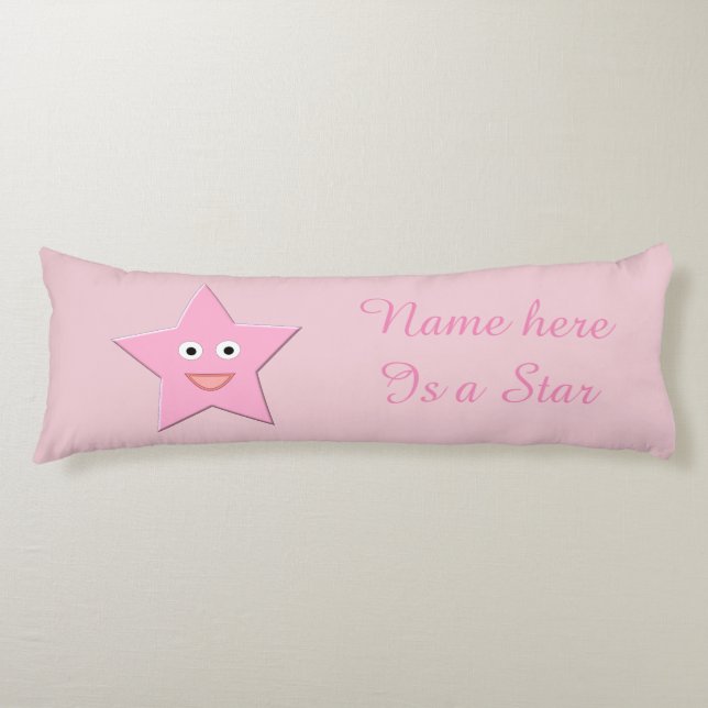 Pretty Pink Star Custom Body Pillow (Front)