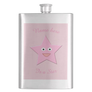 Pretty Pink Star Custom Flasks