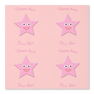 Pretty Pink Star Custom Patterned Wallpaper