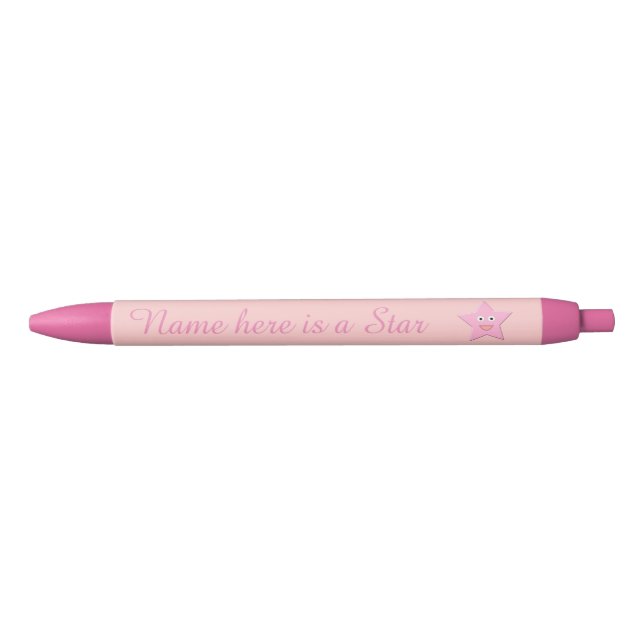 Pretty Pink Star Custom Pen (Front)