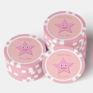 Pretty Pink Star Custom Poker Chips