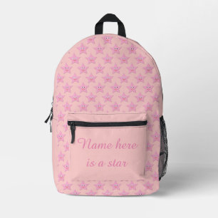Pretty Pink Star Custom Printed Backpack