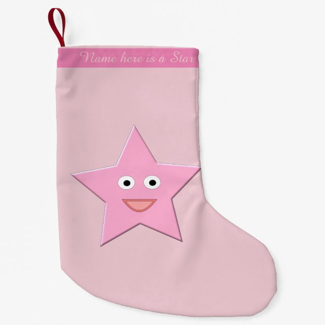 Pretty Pink Star Custom Stocking (Front)