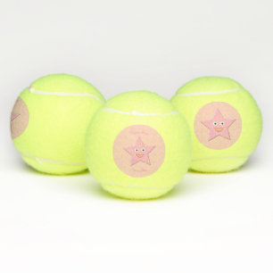 Pretty Pink Star Custom Tennis Balls