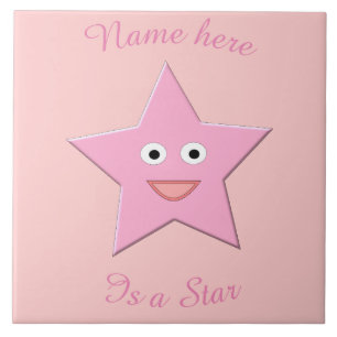 Pretty Pink Star Custom Tile