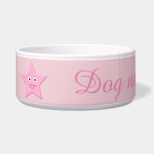 Pretty Pink Star Dog Bowl