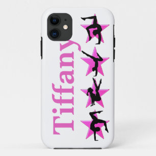 PRETTY PINK STAR PERSONALIZED GYMNAST IPHONE CASE
