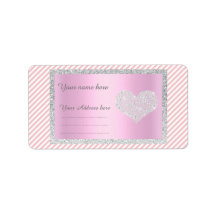 PRETTY PINK STRIPE  ADDRESS LABELS BY IDODESIGNS
