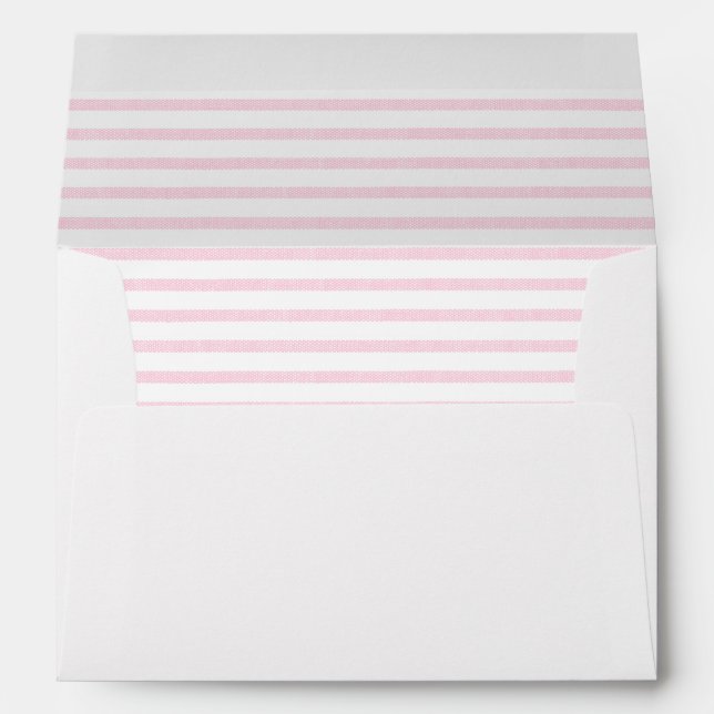 Pretty Pink Stripes Ginger Jar Girl Baby Shower Envelope (Back (Bottom))