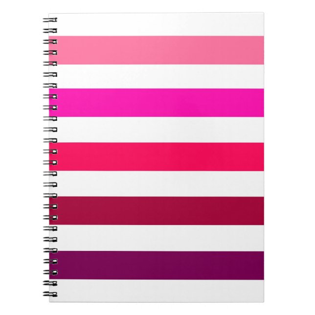 Pretty Pink Stripes Notebook (Front)