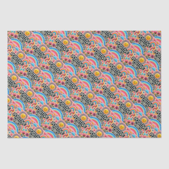 Pretty pink, sun & rainbow tissue paper (Front)