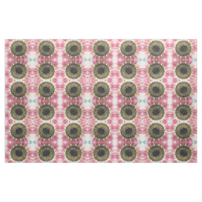 Pretty Pink Sunflower Floral Patterned Fabric (Fat Quarter)