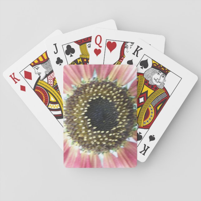 Pretty Pink Sunflower Playing Cards (Back)