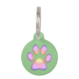 Pretty Pink Sunrise Paw Pet ID Tag