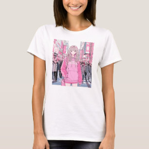 Pretty Pink Sushi Musume T-shirt GenerativeAI T-sh