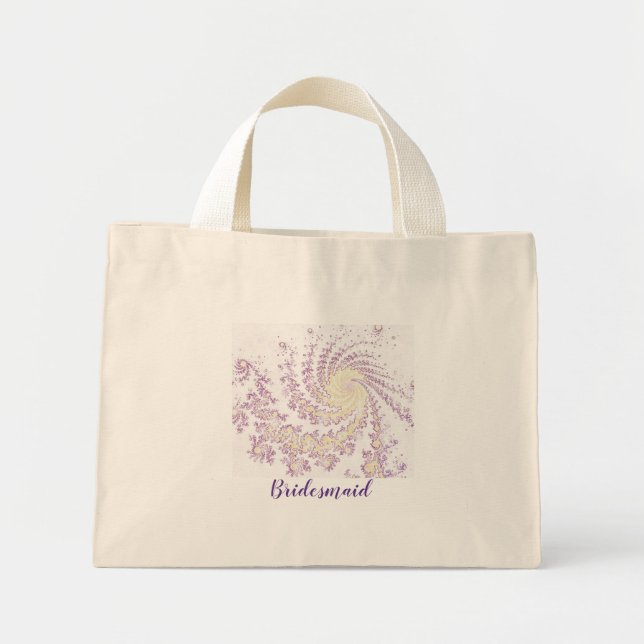 Pretty Pink Swirling Bridesmaid Mini Tote Bag (Front)