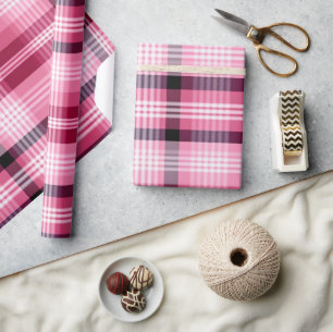 Pretty Pink Tartan Plaid Wrapping Paper