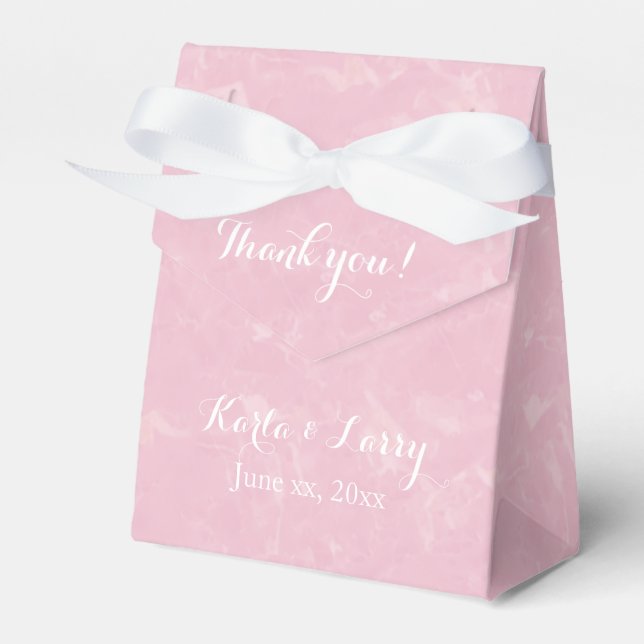 Pretty Pink Thank You Floral Favour Box (Front Side)