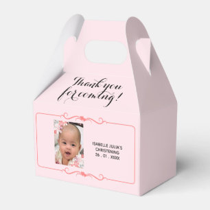 Pretty Pink THANK YOU FOR COMING! Christening Favour Box