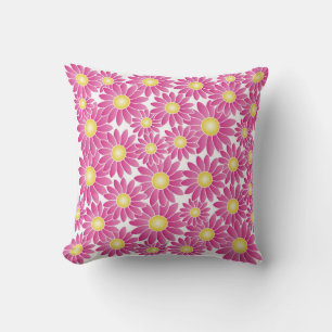 Pretty pink throw pillow with original designed da