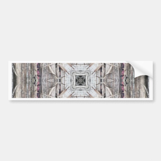 Pretty Pink Tinged Aztec Inspired Pattern Bumper Sticker (Front)
