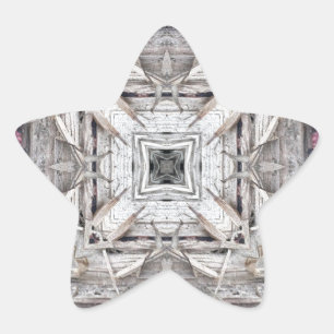 Pretty Pink Tinged Aztec Inspired Pattern Star Sticker