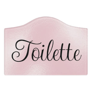 Pretty Pink Toilette Restroom Door Sign