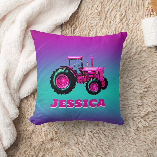 Pretty Pink Tractor Cushion (Blanket)