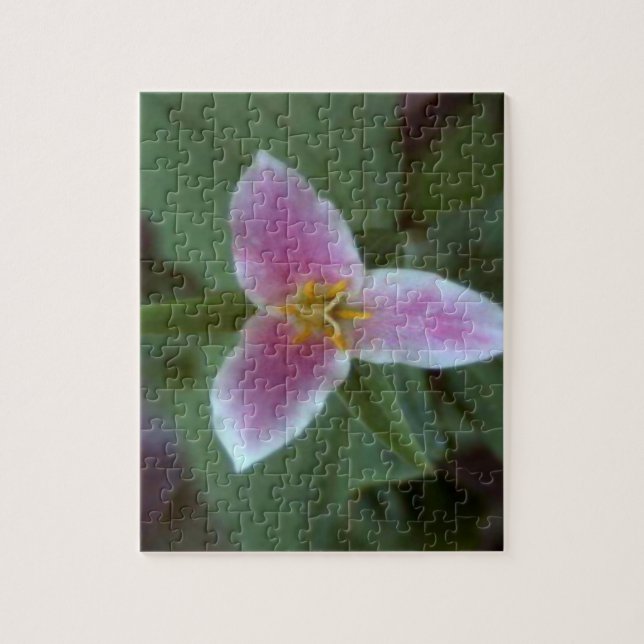 Pretty Pink Trillium Wildflower Jigsaw Puzzle (Vertical)