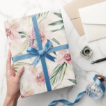 Pretty Pink Tropical Orchid Flowers Bridal Shower Wrapping Paper<br><div class="desc">Pretty Pink Tropical Orchid Flowers Wedding Bridal Shower</div>