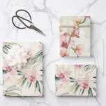 Pretty Pink Tropical Orchid Flowers Bridal Shower Wrapping Paper Sheet<br><div class="desc">Pretty Pink Tropical Orchid Flowers Wedding Bridal Shower</div>