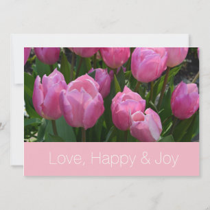 Pretty pink tulip flowers Christian wedding Invitation