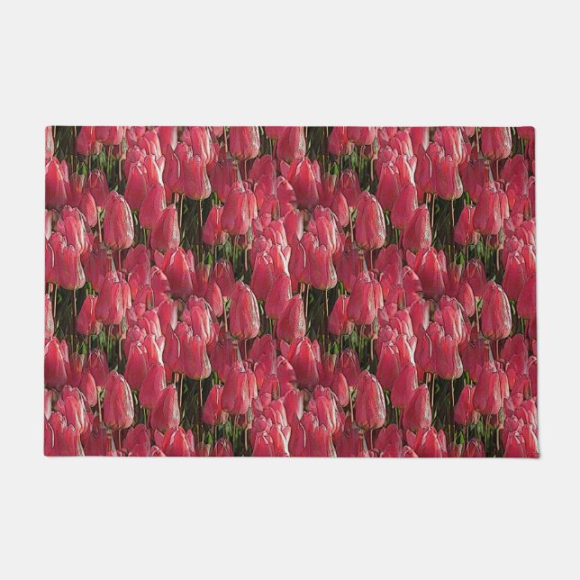 Pretty Pink Tulips Doormat (Front)