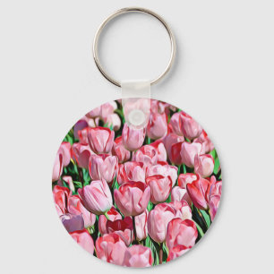 Pretty Pink Tulips Key Chain