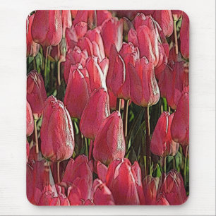 Pretty Pink Tulips Mouse Mat