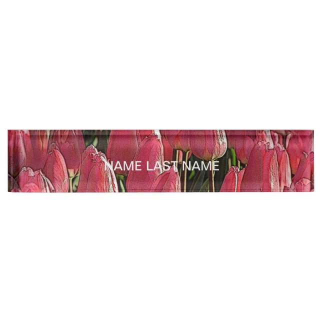Pretty Pink Tulips Nameplate (Front)