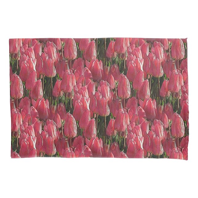 Pretty Pink Tulips Pillowcase (Front)