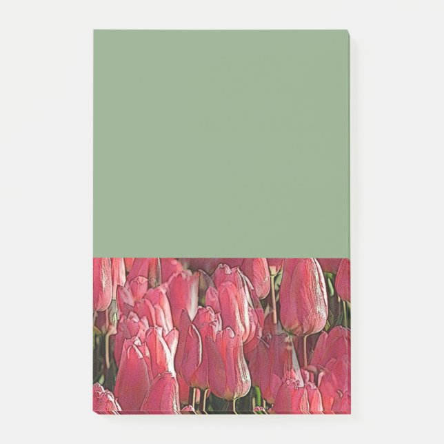 Pretty Pink Tulips Post-it Notes (Front)